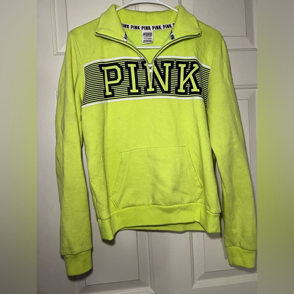 PINK Victoria's Secret Neon Yellow Women's Sweater